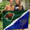 Minnesota Wild vs St. Louis Blues House Divided Flag, NHL House Divided Flag