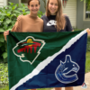 Minnesota Wild vs Vancouver Canucks House Divided Flag, NHL House Divided Flag