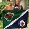 Minnesota Wild vs Winnipeg Jets House Divided Flag, NHL House Divided Flag