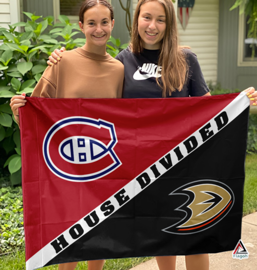 Canadiens vs Ducks House Divided Flag, NHL House Divided Flag