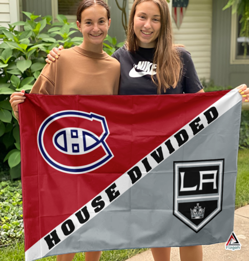 Canadiens vs Kings House Divided Flag, NHL House Divided Flag