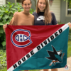 Montreal Canadiens vs San Jose Sharks House Divided Flag, NHL House Divided Flag