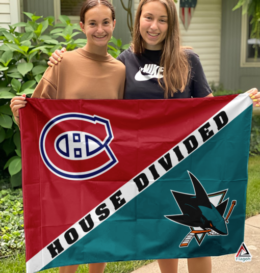 Canadiens vs Sharks House Divided Flag, NHL House Divided Flag