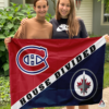 Montreal Canadiens vs Winnipeg Jets House Divided Flag, NHL House Divided Flag