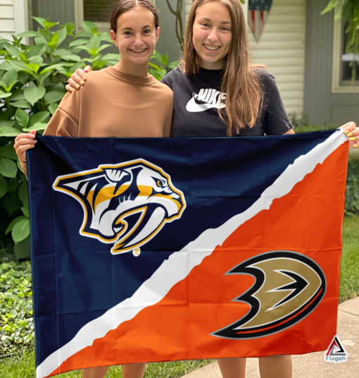 Predators vs Ducks House Divided Flag, NHL House Divided Flag