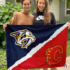 Nashville Predators vs Calgary Flames House Divided Flag, NHL House Divided Flag