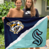 Nashville Predators vs Seattle Kraken House Divided Flag, NHL House Divided Flag