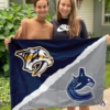 Nashville Predators vs Vancouver Canucks House Divided Flag, NHL House Divided Flag