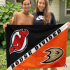 New Jersey Devils vs Anaheim Ducks House Divided Flag, NHL House Divided Flag