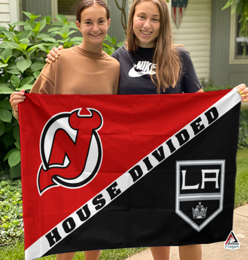 Devils vs Kings House Divided Flag, NHL House Divided Flag