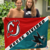 New Jersey Devils vs San Jose Sharks House Divided Flag, NHL House Divided Flag