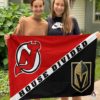 New Jersey Devils vs Vegas Golden Knights House Divided Flag, NHL House Divided Flag