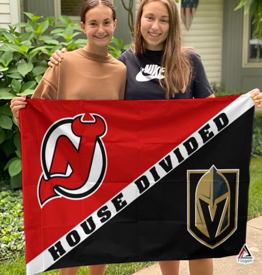 Devils vs Golden Knights House Divided Flag, NHL House Divided Flag