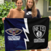 New Orleans Pelicans vs Brooklyn Nets House Divided Flag, NBA House Divided Flag