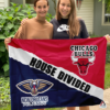 New Orleans Pelicans vs Chicago Bulls House Divided Flag, NBA House Divided Flag