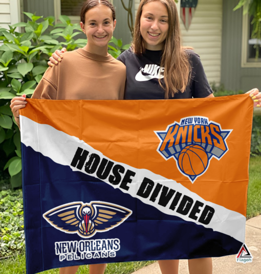 Pelicans vs Knicks House Divided Flag, NBA House Divided Flag