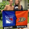 New York Rangers vs Anaheim Ducks House Divided Flag, NHL House Divided Flag