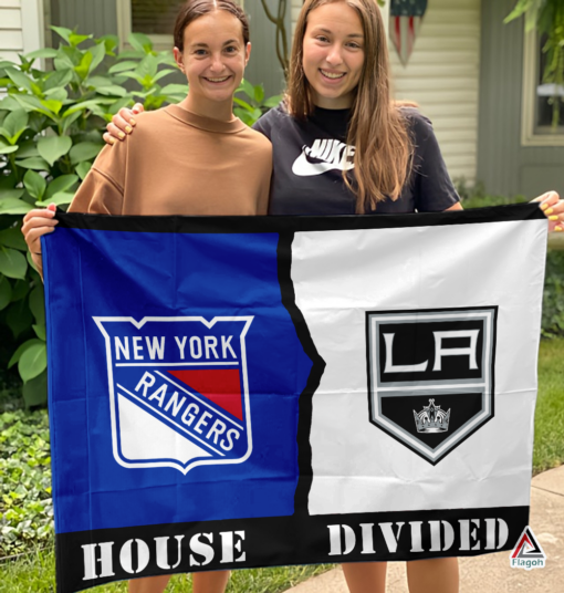 Rangers vs Kings House Divided Flag, NHL House Divided Flag