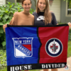 New York Rangers vs Winnipeg Jets House Divided Flag, NHL House Divided Flag