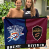 Oklahoma City Thunder vs Cleveland Cavaliers House Divided Flag, NBA House Divided Flag