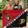 Ottawa Senators vs Anaheim Ducks House Divided Flag, NHL House Divided Flag