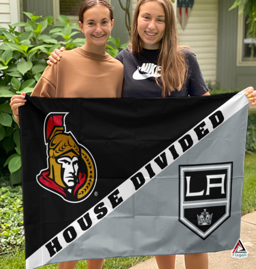 Senators vs Kings House Divided Flag, NHL House Divided Flag