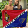 Ottawa Senators vs St. Louis Blues House Divided Flag, NHL House Divided Flag