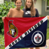 Ottawa Senators vs Winnipeg Jets House Divided Flag, NHL House Divided Flag