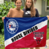 Philadelphia 76ers vs Chicago Bulls House Divided Flag, NBA House Divided Flag