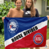 Philadelphia 76ers vs Detroit Pistons House Divided Flag, NBA House Divided Flag