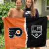 Philadelphia Flyers vs Los Angeles Kings House Divided Flag, NHL House Divided Flag