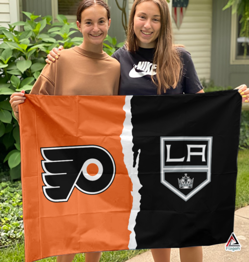 Flyers vs Kings House Divided Flag, NHL House Divided Flag