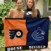 Philadelphia Flyers vs Vancouver Canucks House Divided Flag, NHL House Divided Flag