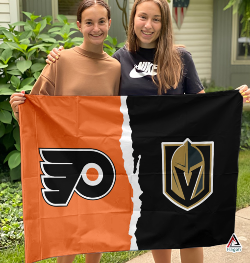 Flyers vs Golden Knights House Divided Flag, NHL House Divided Flag