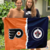 Philadelphia Flyers vs Winnipeg Jets House Divided Flag, NHL House Divided Flag