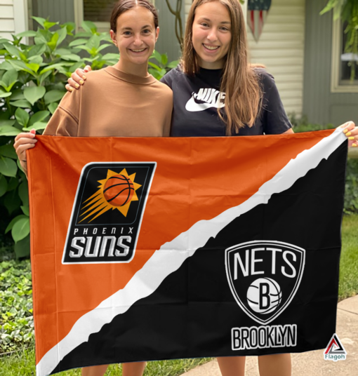 Suns vs Nets House Divided Flag, NBA House Divided Flag