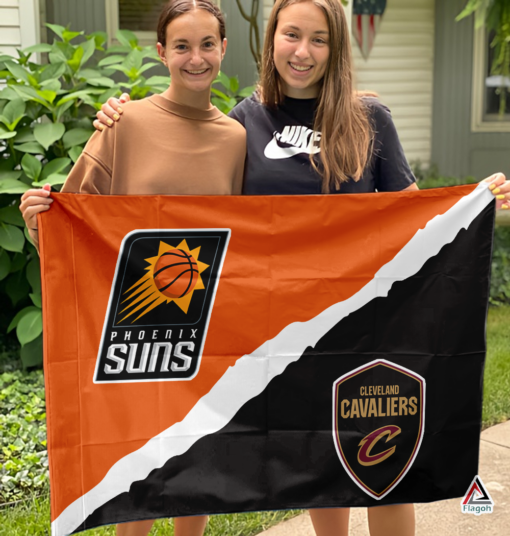 Suns vs Cavaliers House Divided Flag, NBA House Divided Flag