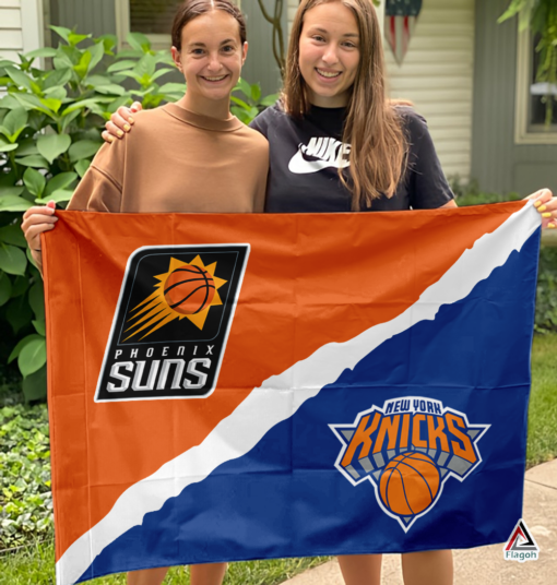 Suns vs Knicks House Divided Flag, NBA House Divided Flag