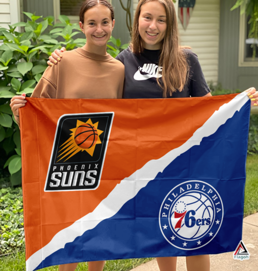 Suns vs 76ers House Divided Flag, NBA House Divided Flag