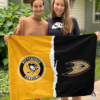 Pittsburgh Penguins vs Anaheim Ducks House Divided Flag, NHL House Divided Flag