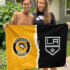 Pittsburgh Penguins vs Los Angeles Kings House Divided Flag, NHL House Divided Flag