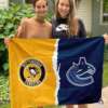 Pittsburgh Penguins vs Vancouver Canucks House Divided Flag, NHL House Divided Flag