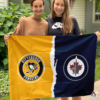 Pittsburgh Penguins vs Winnipeg Jets House Divided Flag, NHL House Divided Flag