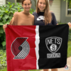 Portland Trail Blazers vs Brooklyn Nets House Divided Flag, NBA House Divided Flag