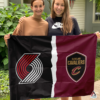 Portland Trail Blazers vs Cleveland Cavaliers House Divided Flag, NBA House Divided Flag