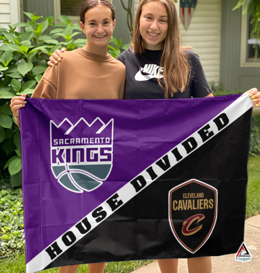 Kings vs Cavaliers House Divided Flag, NBA House Divided Flag