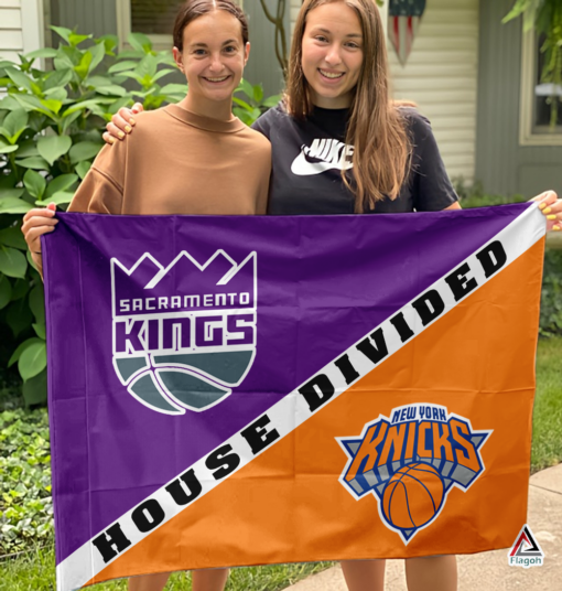 Kings vs Knicks House Divided Flag, NBA House Divided Flag