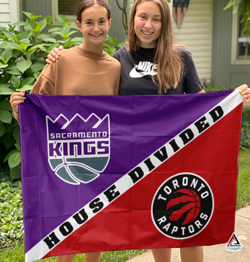 Kings vs Raptors House Divided Flag, NBA House Divided Flag