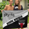 San Antonio Spurs vs Chicago Bulls House Divided Flag, NBA House Divided Flag