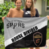 San Antonio Spurs vs Cleveland Cavaliers House Divided Flag, NBA House Divided Flag